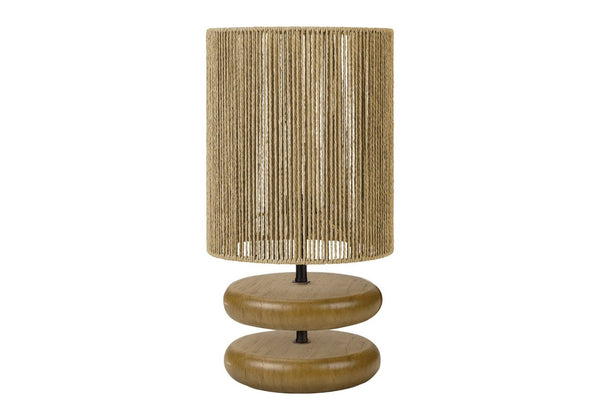 Monarch Specialties Lighting, Sculptural Resin Table Lamp with Rope Shade for Warm Ambient Bedroom Glow I 9412