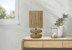 Monarch Specialties Lighting, Sculptural Resin Table Lamp with Rope Shade for Warm Ambient Bedroom Glow I 9412