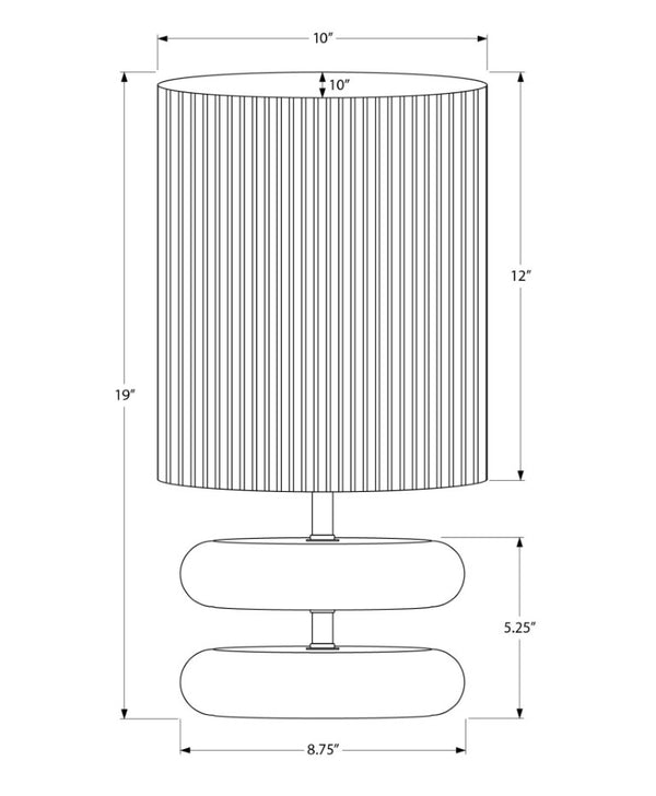 Monarch Specialties Lighting, Sculptural Resin Table Lamp with Rope Shade for Warm Ambient Bedroom Glow I 9412