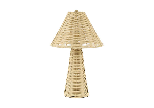 Monarch Specialties Lighting, Black Rattan Woven Table Lamp with Empire Shade for Boho Living Spaces I 9415
