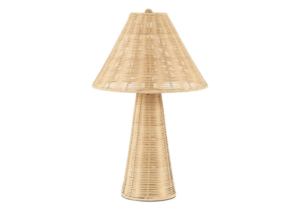Monarch Specialties Lighting, Natural Rattan Table Lamp with Empire Shade Boho Warmth for Any Room I 9416