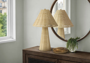 Lighting, Natural Rattan Table Lamp with Empire Shade Boho Warmth for Any Room