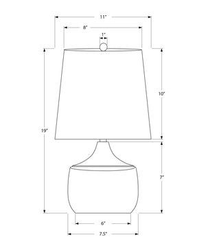 Lighting, Beige Ceramic Base Table Lamp with Linen Shade for Bedrooms and Living Rooms