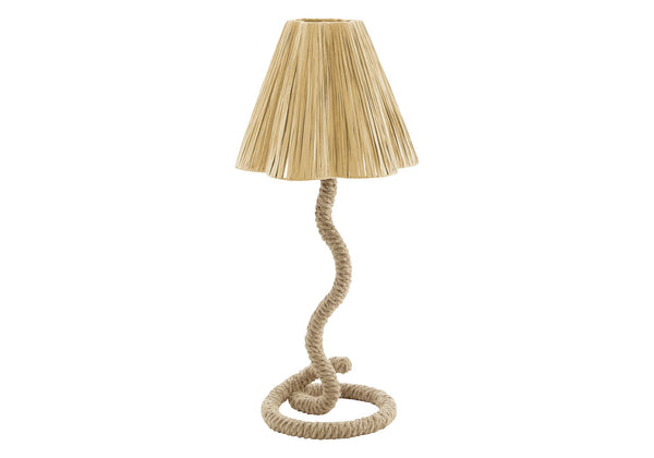 Monarch Specialties Lighting, Rope Base Table Lamp with Paper Drum Shade Boho Artisan Accent for Bedroom I 9421