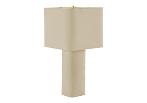 Monarch Specialties Lighting, Natural Linen Table Lamp with Square Fabric Shade for Bedside or Living Room I 9423