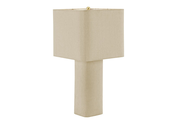 Monarch Specialties Lighting, Natural Linen Table Lamp with Square Fabric Shade for Bedside or Living Room I 9423