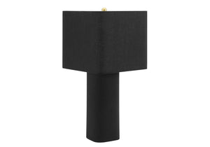 Monarch Specialties Lighting, Black Linen Table Lamp with Square Fabric Shade for Modern Living Spaces I 9424