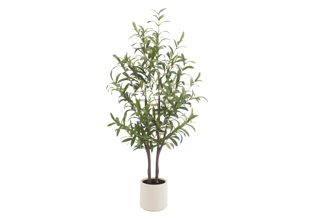 Monarch Specialties Artificial Olive Tree 44 Inch Tall Real Touch Foliage Potted Floor Plant Modern I 9523