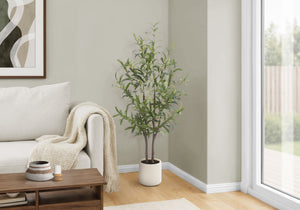 Artificial Olive Tree 44 Inch Tall Real Touch Foliage Potted Floor Plant Modern