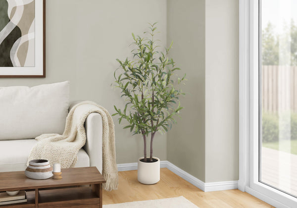 Artificial Olive Tree 44 Inch Tall Real Touch Foliage Potted Floor Plant Modern