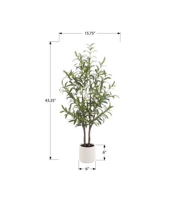 Artificial Olive Tree 44 Inch Tall Real Touch Foliage Potted Floor Plant Modern