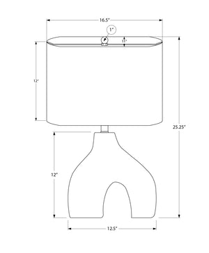 Monarch Specialties Lighting, Contemporary 25” Table Lamp with Unique Two-Leg Design and Elegant Linen Shade for Home Decor WHITE,IVORY,SILVER 16.5 L x 11 W x 25.25 H I 9665