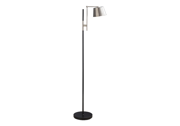 Monarch Specialties Lighting, 65"H Industrial Chic Floor Lamp with Adjustable Nickel Shade for Modern Spaces Default Title  