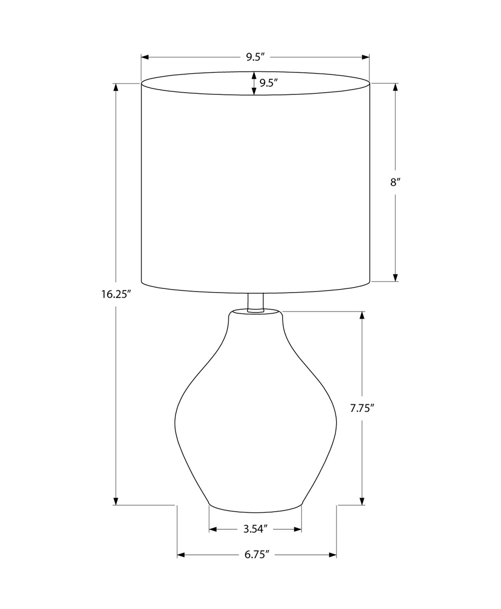 Monarch Specialties Lighting, Stylish 16" Table Lamp with Textured Resin Base and Chic Linen Blend Shade for Home Décor BROWN,BEIGE 9.5 L x 9.5 W x 16.25 H 