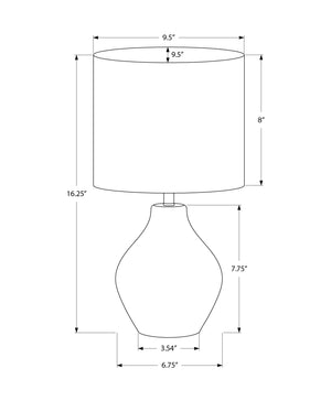 Monarch Specialties Lighting, Stylish 16" Table Lamp with Textured Resin Base and Chic Linen Blend Shade for Home Décor BROWN,BEIGE 9.5 L x 9.5 W x 16.25 H 