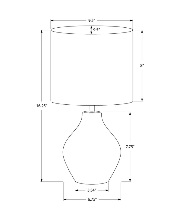 Monarch Specialties Lighting, Stylish 16" Table Lamp with Textured Resin Base and Chic Linen Blend Shade for Home Décor BROWN,BEIGE 9.5 L x 9.5 W x 16.25 H 