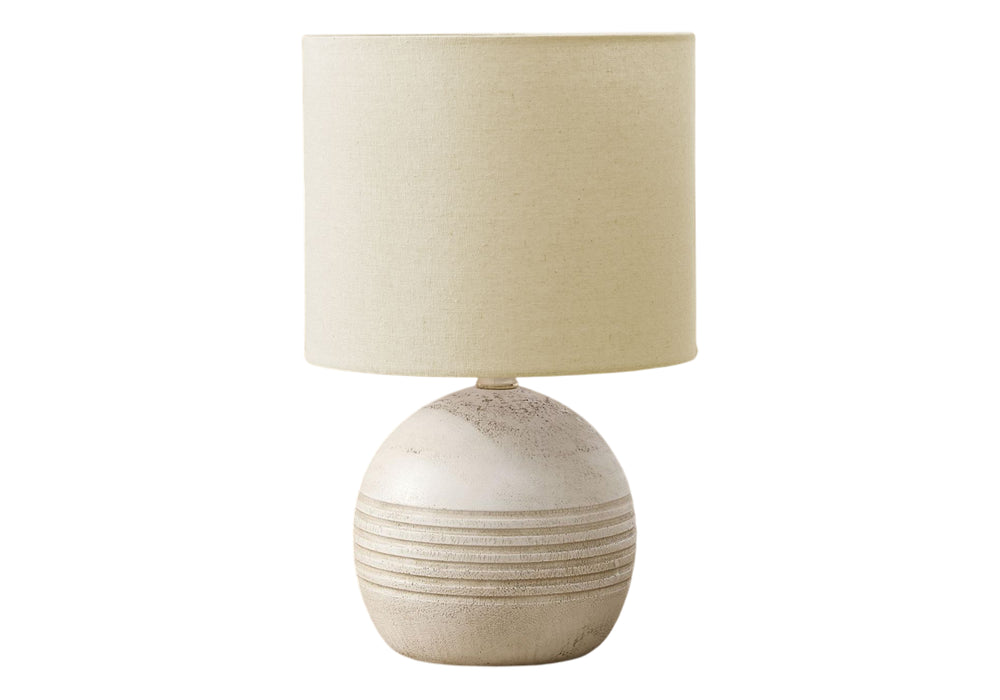 Monarch Specialties Lighting, Chic 15" Table Lamp in Elegant Resin with Textured Base and Cozy Fabric Shade for Style IVORY,BEIGE 9.5 L x 9.5 W x 15 H 