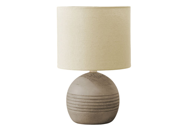 Monarch Specialties Lighting, Chic 15" Table Lamp in Elegant Resin with Textured Base and Cozy Fabric Shade for Style BEIGE 9.5 L x 9.5 W x 15 H 