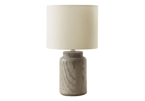 Monarch Specialties Lighting, Elegant 17" Table Lamp with Durable Resin Base and Sophisticated Fabric Shade for Home Décor TAUPE,IVORY 9.5 L x 9.5 W x 17 H 