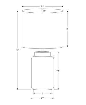 Monarch Specialties Lighting, Elegant 17" Table Lamp with Durable Resin Base and Sophisticated Fabric Shade for Home Décor BROWN,IVORY 9.5 L x 9.5 W x 17 H 