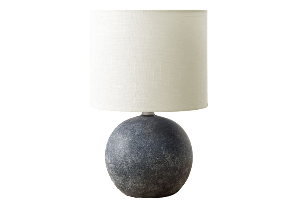 Monarch Specialties Lighting, 16" Stylish Table Lamp with Concrete Base and Fabric Shade for Modern Home Decor Elegance GREY,IVORY 9.5 L x 9.5 W x 15.5 H 