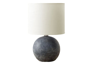 Monarch Specialties Lighting, 16" Stylish Table Lamp with Concrete Base and Fabric Shade for Modern Home Decor Elegance GREY,IVORY 9.5 L x 9.5 W x 15.5 H 