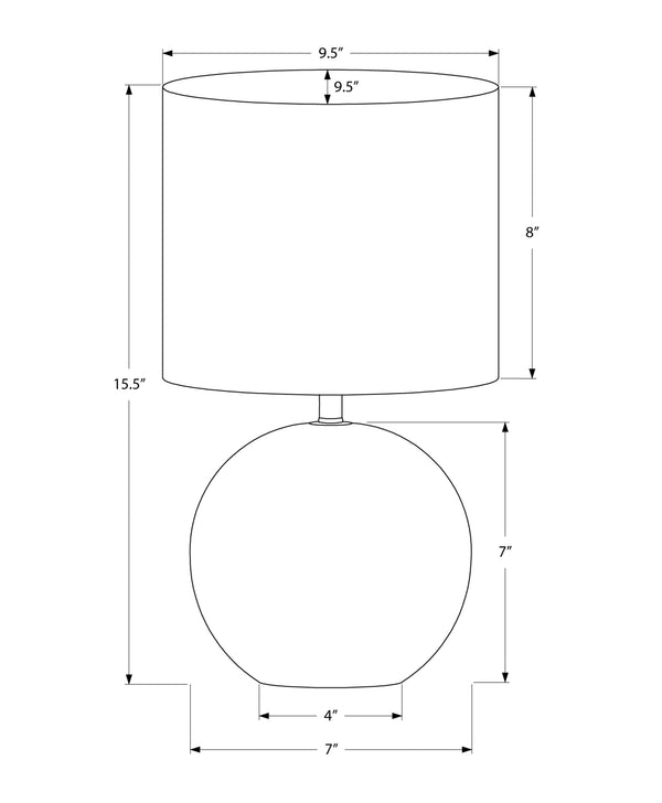 Monarch Specialties Lighting, 16" Stylish Table Lamp with Concrete Base and Fabric Shade for Modern Home Decor Elegance IVORY 9.5 L x 9.5 W x 15.5 H 