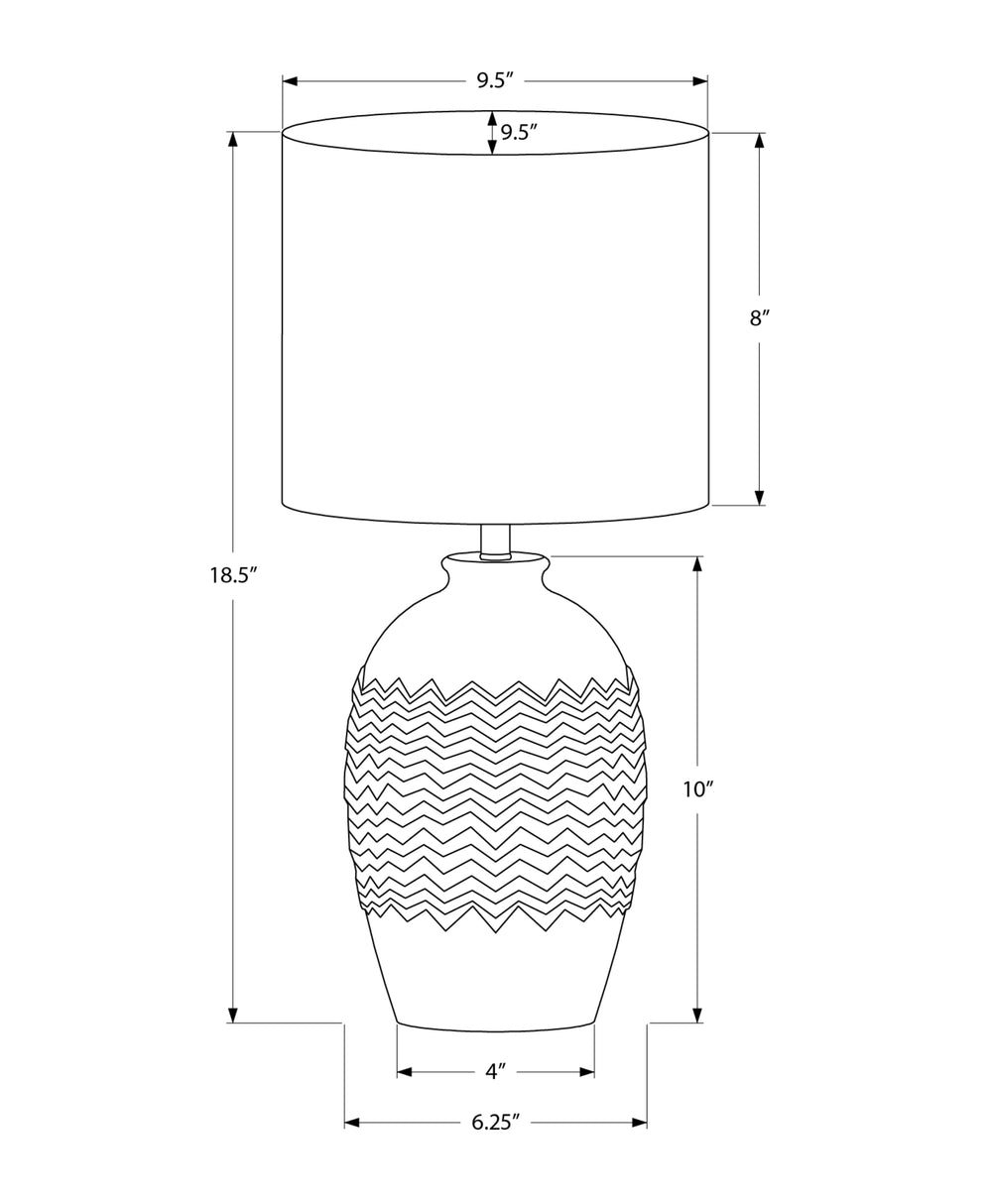 Monarch Specialties Lighting, 19"H Ivory Ceramic Table Lamp with Transitional Style and Warm Beige Fabric Shade, Chic Design Default Title  