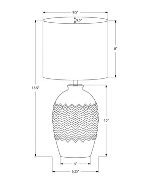 Monarch Specialties Lighting, 19"H Ivory Ceramic Table Lamp with Transitional Style and Warm Beige Fabric Shade, Chic Design Default Title  