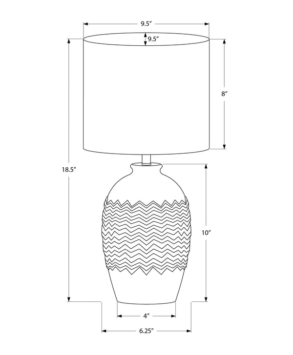 Monarch Specialties Lighting, 19"H Ivory Ceramic Table Lamp with Transitional Style and Warm Beige Fabric Shade, Chic Design Default Title  