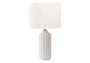 Monarch Specialties Lighting, 23" Glossy Ceramic Table Lamp with Elegant Shade for Modern Home Decor & Warm Ambiance CREAM,IVORY 13 L x 13 W x 23.25 H 