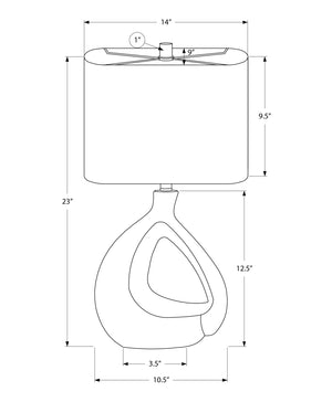 Monarch Specialties Lighting, 23" Contemporary Table Lamp with Luxurious Shade for Stylish Home Decor and Ambiance IVORY 14 L x 9 W x 23 H 