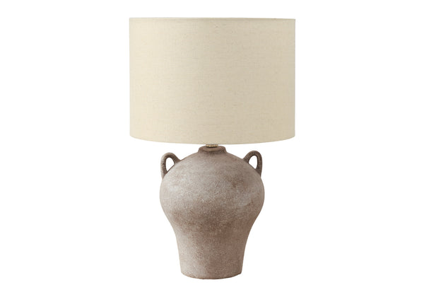 Monarch Specialties Lighting, Elegant 22" Table Lamp with Ceramic Base and Stylish Fabric Shade for Any Room Decor BEIGE 14 L x 14 W x 22.25 H 