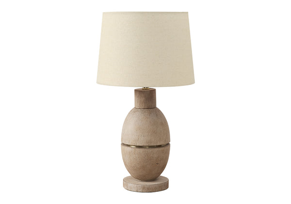 Monarch Specialties Lighting, Stylish 25" Table Lamp in Natural Resin with Textured Base and Soft Fabric Shade for Home Decor BEIGE 14 L x 14 W x 25 H 