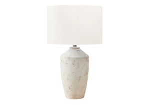 Monarch Specialties Lighting, 25" Modern Table Lamp with Concrete Base and Soft Fabric Shade for Elegant Home Decor IVORY 15 L x 15 W x 25 H 
