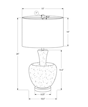 Monarch Specialties Lighting, Elegant 26"H Table Lamp in Silver Glass with Ivory Shade for Modern Home Decor Charm RED,IVORY 15 L x 15 W x 26 H 