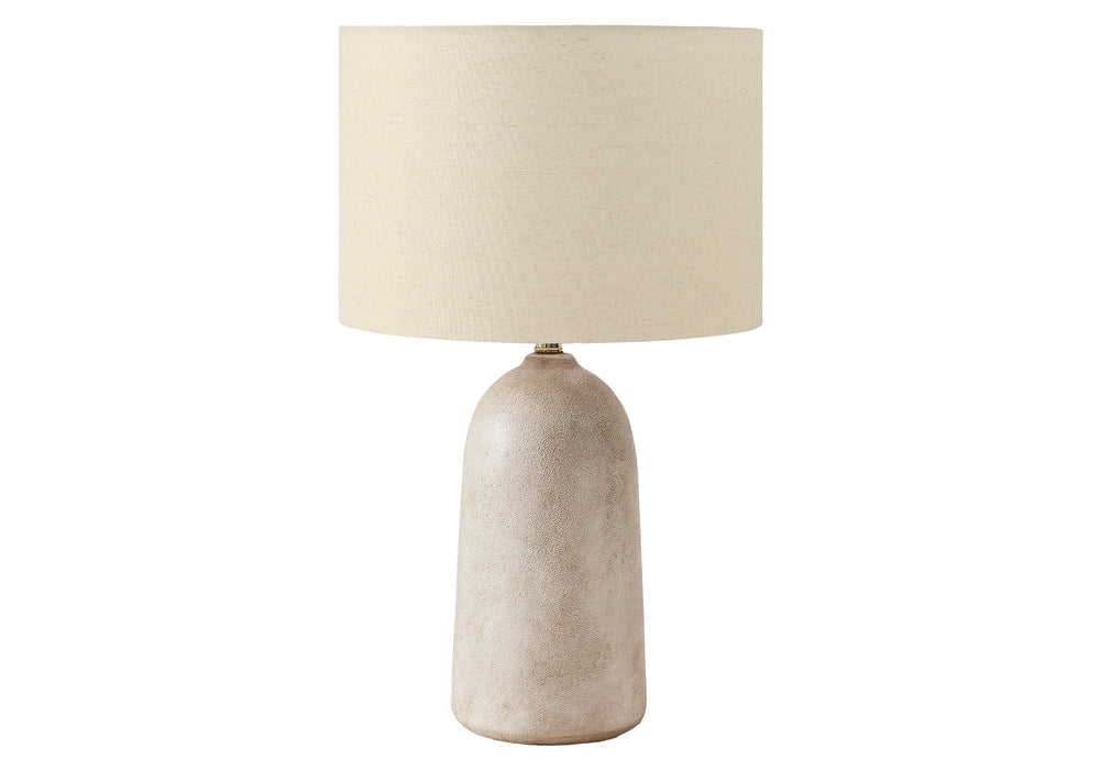 Monarch Specialties Lighting, 27" Chic Ceramic Table Lamp with Stylish Linen Shade for Modern Home Décor & Ambiance BEIGE 16 L x 16 W x 26.5 H 