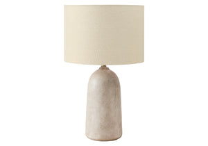 Monarch Specialties Lighting, 27" Chic Ceramic Table Lamp with Stylish Linen Shade for Modern Home Décor & Ambiance BEIGE 16 L x 16 W x 26.5 H 