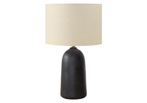 Monarch Specialties Lighting, 27" Chic Ceramic Table Lamp with Stylish Linen Shade for Modern Home Décor & Ambiance BLACK 16 L x 16 W x 26.5 H 