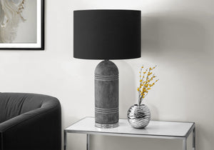 Monarch Specialties Lighting, 28" Contemporary Table Lamp with Chic Shade - Modern Accent for Home or Office Decor GREY,BLACK 16 L x 16 W x 28 H 