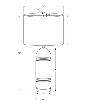 Monarch Specialties Lighting, 28" Contemporary Table Lamp with Chic Shade - Modern Accent for Home or Office Decor GREY,BLACK 16 L x 16 W x 28 H 