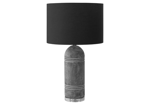 Monarch Specialties Lighting, 28" Contemporary Table Lamp with Chic Shade - Modern Accent for Home or Office Decor GREY,BLACK 16 L x 16 W x 28 H 