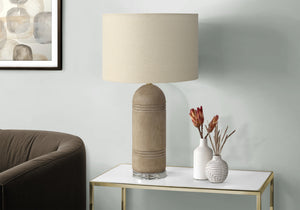 Monarch Specialties Lighting, 28" Contemporary Table Lamp with Chic Shade - Modern Accent for Home or Office Decor BROWN,BEIGE 16 L x 16 W x 28 H 