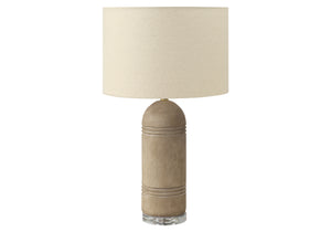 Monarch Specialties Lighting, 28" Contemporary Table Lamp with Chic Shade - Modern Accent for Home or Office Decor BROWN,BEIGE 16 L x 16 W x 28 H 