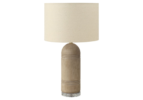 Monarch Specialties Lighting, 28" Contemporary Table Lamp with Chic Shade - Modern Accent for Home or Office Decor BROWN,BEIGE 16 L x 16 W x 28 H 