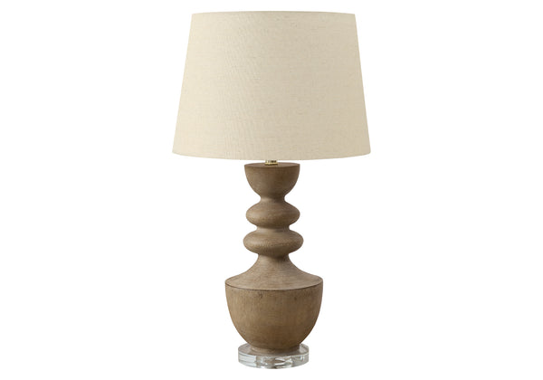 Monarch Specialties Lighting, Elegant 28"H Table Lamp with Chic Resin Base and Soft Shade for Stylish Home Decor BROWN,BEIGE 16 L x 16 W x 28 H 