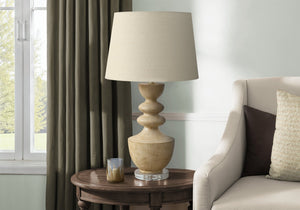 Monarch Specialties Lighting, Elegant 28"H Table Lamp with Chic Resin Base and Soft Shade for Stylish Home Decor BEIGE 16 L x 16 W x 28 H 