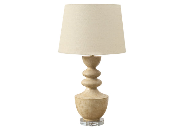Monarch Specialties Lighting, Elegant 28"H Table Lamp with Chic Resin Base and Soft Shade for Stylish Home Decor BEIGE 16 L x 16 W x 28 H 