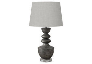 Monarch Specialties Lighting, Elegant 28"H Table Lamp with Chic Resin Base and Soft Shade for Stylish Home Decor GREY,GREY 16 L x 16 W x 28 H 