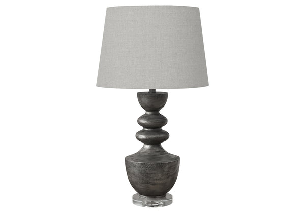 Monarch Specialties Lighting, Elegant 28"H Table Lamp with Chic Resin Base and Soft Shade for Stylish Home Decor GREY,GREY 16 L x 16 W x 28 H 